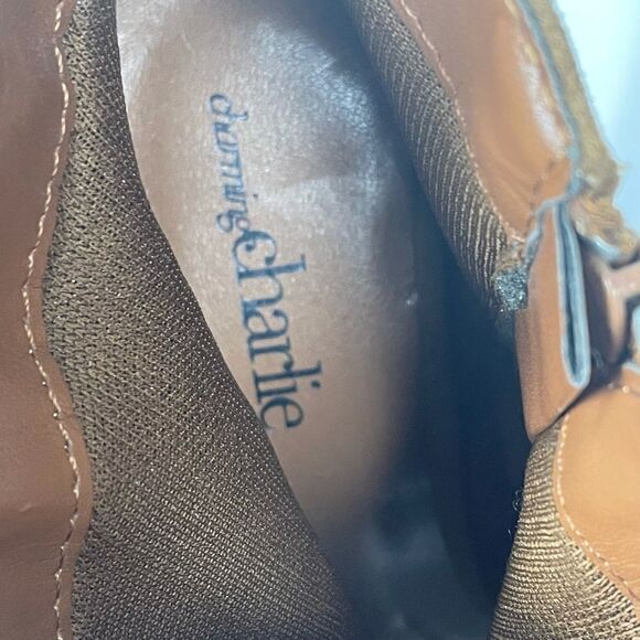 Charming Charlie Suede Fringe Peep Toe Booties - Women’s 6 - Picture 7 of 9